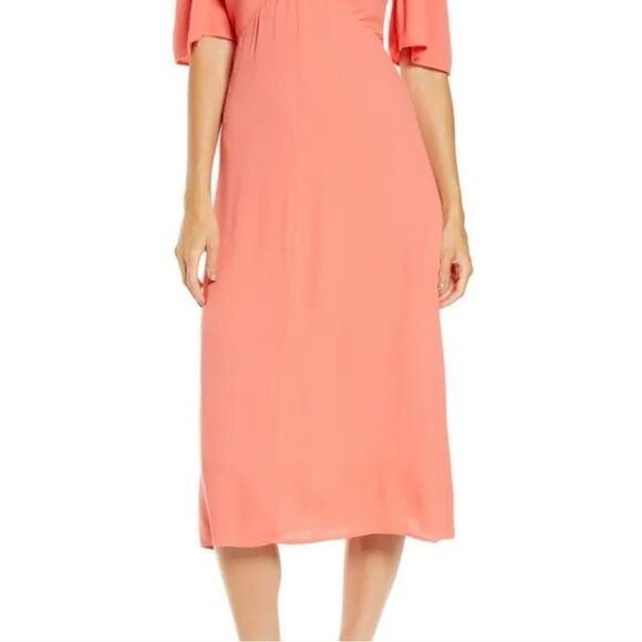 Chelsea 28 Ladies Coral Midi Twist Front Dress - Size Medium - Picture 9 of 10